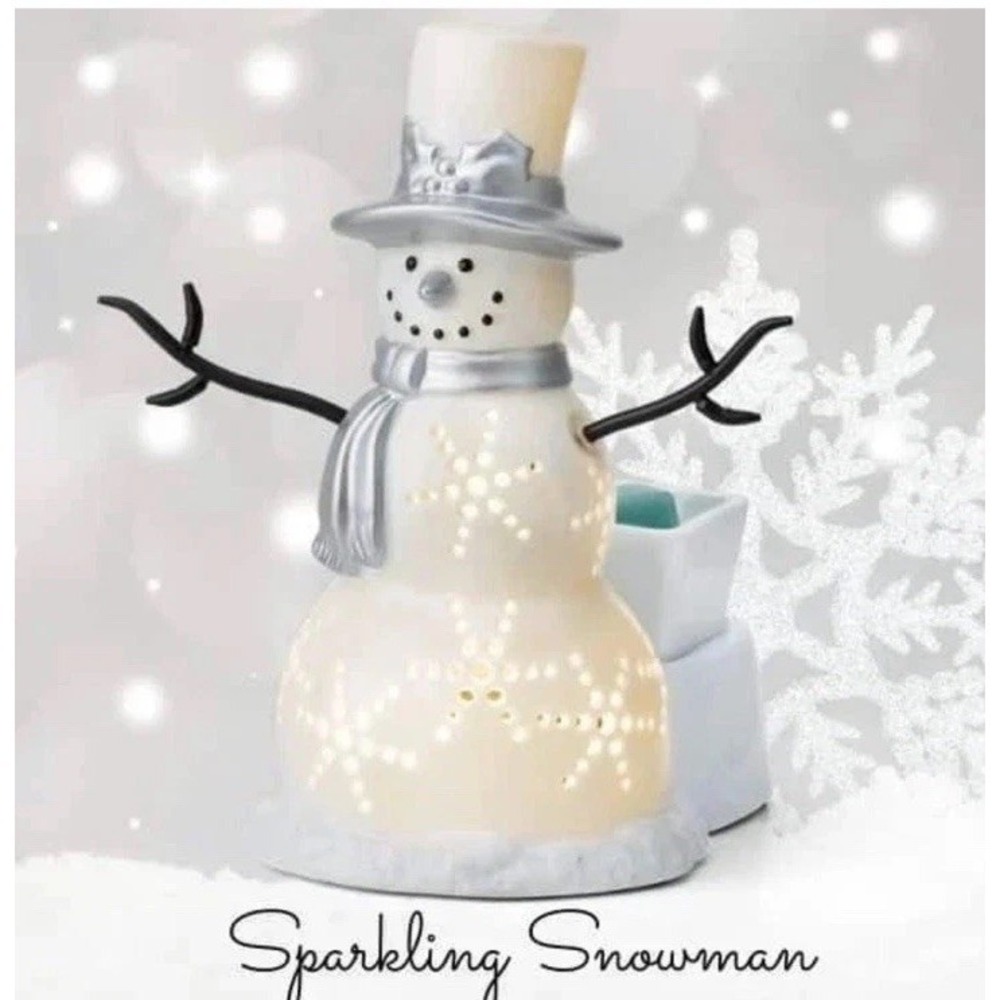 Scentsy Sparkling Snowman Wax Warmer Electric Christmas Holiday‎ Decor NIB